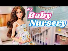 a pregnant doll is posed in her nursery room with the words diy baby nursery