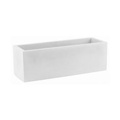 a white rectangular planter on a white background with clipping for the bottom section