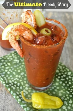 This is THE Ultimate Bloody Mary Recipe, exploding with flavor and practically a meal in itself. No bloody mary mix required. God Mat, Alcohol Drink Recipes, Alcohol Recipes, 5 O Clock, Slushies, Milkshakes, Adult Beverages