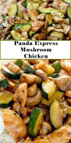 an image of panda express mushroom chicken with rice