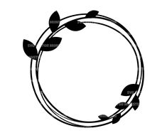 a circular frame with leaves drawn on it