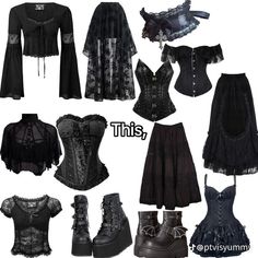 Goth Fashion Inspo Outfits, Goth Outfits Summer, Styl Goth, Gothic Wardrobe, Gothic Clothes