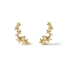 14K Gold Earrings, Stud Earrings, Star Cluster Earrings – AMYO Jewelry Minimalist Earring, Celestial Earrings, Earrings Star, Star Cluster, Moms Bracelet, Gold Statement Ring, Jewelry Accessories Ideas, The Arch, Shiny Things