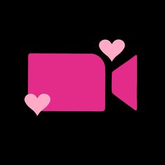 two pink hearts are in the shape of a heart on a black background, with an arrow pointing to each other