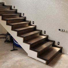 a set of wooden stairs in a home