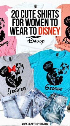 20 Cute Shirts for Women to Wear to Disney Cute Disney Shirts For Women, Shirts For Disney World, Best Disney Shirts, Outfits For The Airport, Epcot Outfit Ideas, Pack For Disney World, What To Pack For Disney, Disney Character Dining, Disney Mom Shirt