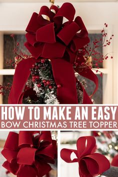 how to make an easy bow christmas tree topper