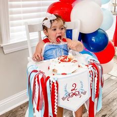 More red, white and blue fun!! #patrioticdecor #4thofjulybirthday #4thofjulybirthdaygirl 4th Of July 1st Birthday, July 1st, Patriotic Decorations, 1st Birthday Parties, Red White And Blue, Girl Birthday, 4th Of July, 1st Birthday, Red White