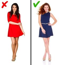 two women in short dresses with the same amount of weight on their body and one without