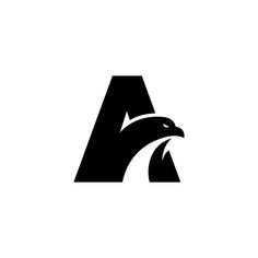 an eagle head logo with the letter a