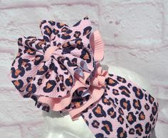 headband baby head wrap animal print headband birthday head wrap Pink Animal Print, Bowling Party, Baby Head Wrap, Pink Animals, Handmade Headbands, Headband Baby, Cape May, Baby Head, Santa Baby