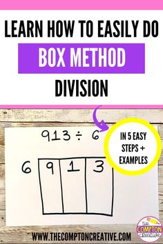 a box method with the text learn how to easily do box method division