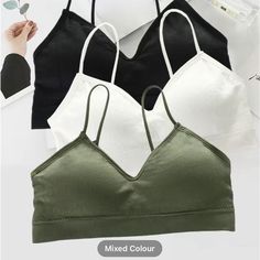 Perfect Pack Of 3 Ribbed Sports Bra’s Perfect For Teens Or Small Woman. Pads Are Removable. Details In Last 2 Pictures. Front Zip Sports Bra, Underwire Sports Bras, Printed Sports Bra, Seamless Sports Bra, Black Bralette, 7th Grade, Black Bra, Sport Bh