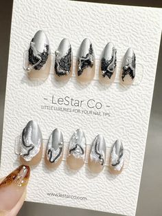 FREE SHIPPING FOR ORDERS OVER $50USD  WORLDWIDE   LeStar Co. press-on nails is reusable and easy to use, give yourself a perfect, non-damaging manicure in seconds for a fraction of the salon cost. Wear them for weeks straight or a few days at a time as you like. KEY FEATURES: - Handmade by our professional nail artist - Flexible and lightweight for comfortable wear - Easy to apply and remove - Long-lasting - Multiple wears - Waterproof Package includes: - 10 nails and 1 Prep kit (nail glue, 24 adhesive tabs (1 sheet), cuticle wooden pusher, mini file, and 2 alcohol wipes ) HOW TO MEASURE SIZES Step 1: Grab some clear sticky tape and place it over your nails. Step 2: Use a marker to trace both sides of your nail.  Step 3: Measure the length of the widest part of your nail and use the sizing Faux Nails, Starting From The Bottom, Nails Gel, Nail Glue, Professional Nails, Nail Artist, Gel Nail, Glue On Nails, Makeup Cosmetics