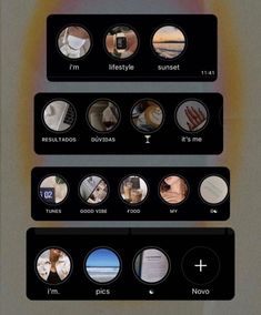 an iphone screen with different images on it