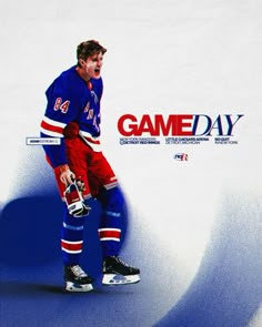 an image of a hockey player on the cover of game day