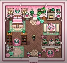 an overhead view of a living room and dining area in the legend of zelda