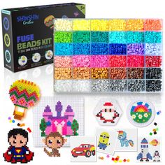 the beading kit includes beads, magnets and other crafting supplies for kids