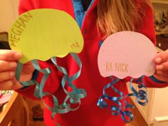 Jellyfish door decs with curling ribbon and paper! Door Decs Ra Spring, College Door Decs, Flower Door Decs Ra, Door Decs College Residence Life, Ra Door Decs College Name Tags, Ra Dorm Door Decorations Name Tags, Door Decks Ra, Resident Assistant Door Decs