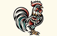 Rooster Tattoo Meanings: Courage and Honesty Rooster Tattoo, Pig Tattoo, Masculine Tattoos, Abstract Tattoo Designs, Tattoo Meanings, African Traditions, Tattoo Flash Sheet, Just Ink, Animal Symbolism