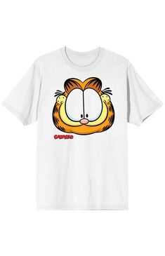 Online Only! Add some cartoon nostalgia to your collection with the Garfield Cartoon T-Shirt. This tee features a crew neckline, short sleeves, a standard fit, and a large Garfield graphic center front. Crew neckline Short sleeves Standard fit Garfield Cartoon front graphic 100% Preshrunk cotton Bioworld Mens Garfield Cartoon T-Shirt - White size Small Cartoon Nostalgia, Garfield Cartoon, Mens White Shorts, Pacsun Mens, Tshirt Printing Design, White Short Sleeve Shirt, Cat Cartoon, Cartoon Shirts, White Graphic Tee