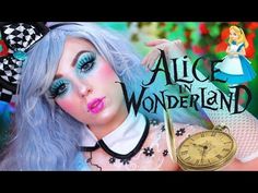 Alice In Wonderland Halloween Makeup, Alice Makeup, Costume Makeup Tutorial, Alice In Wonderland Halloween, Makeup Karakter, Alice Halloween, Wonderland Halloween