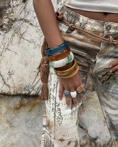 Nature Black Women, Dope Jewelry, Chunky Jewelry, Jewelry Style, Funky Jewelry, Jewelry Lookbook, Stacked Jewelry, Cow Boy, Green Nature