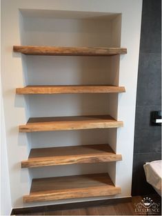 the shelves are made out of wood and have no one in them or they can be used as shelving