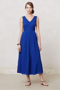 Love Cobalt: Anthropologie Caraiva Maxi Dress Anthropologie Maxi Dress, Smart Dresses, Royal Blue Dresses, Summer Maxi Dress, Swing Dress, A Woman, Colorful Dresses, Fashion Beauty, Anthropologie