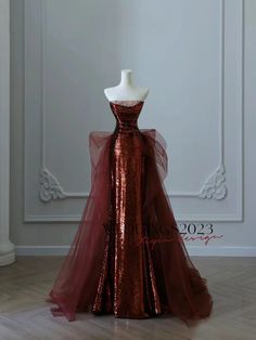 Burgundy Fantasy Dress, Burgundy And Gold Dresses, Sparkling Cocktail Dress, Prom Dress Masquerade Theme, Ruby Prom Dress, Red Prom Dress Ballgown, Alt Prom Dresses, Red Fairy Dress, Bridgerton Inspired Dress