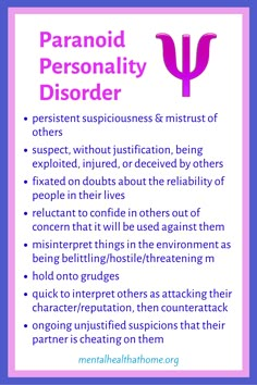 Paranoid Personality, Paranoid Personality Disorder, Psychology Terms, Personality Psychology, Mental Health Nursing, Psychology Disorders, Women Health, Narcissistic Behavior, Mental Disorders