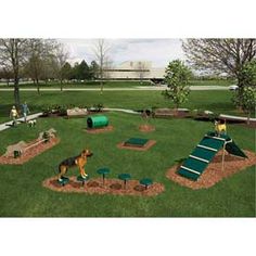 the children's play area is designed to look like a dog park