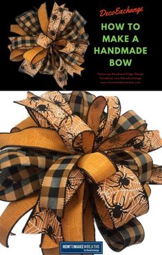 an image of a bow with the words how to make a handmade bow on it