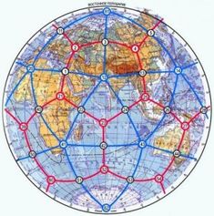 the world map is shown with circles and dots on it's surface, all in different colors