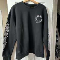 Chrome Hearts Crewneck Size L Worn Once Purchased At The Las Vegas Chrome Hearts Store. Chrome Heart Shirt, Chrome Hearts Tshirt, Chrome Hearts Top, Chrome Hearts Sweatshirt, Chrome Hearts Long Sleeve, Heart Sweater, Chrome Hearts, Sweaters Crewneck, Men Sweater