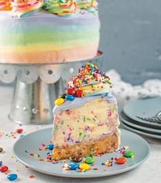 a slice of birthday cake with sprinkles on a plate