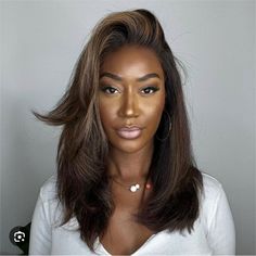 Dark Brown With Blonde Highlights, Blonde Hairline, Dark Brown With Blonde, Wavy Lace Wig, Hair Color Dark Brown, Brown With Blonde, Color For Black Hair, Brown With Blonde Highlights, Blonde Highlight