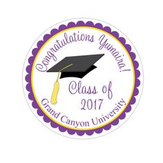 graduation sticker with the words congratulationss grad class of 2017 and a cap on it