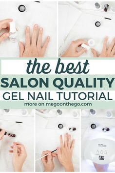 Houston beauty blogger Meg O. shares how to do gel nails at home with an LED light. It's very easy and your manicures can last for two weeks! Gel Nails Kits At Home, How To Diy Gel Nails At Home, How To Do Nail Tips With Gel, Gel Nail Prep At Home, Gel Polish Diy Nails At Home, Diy Manicure At Home Tips And Tricks, Best Diy Gel Nail Kit, Diy Uv Gel Nails At Home, Best Nail Care Products