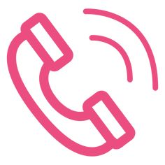 a pink phone icon on a white background