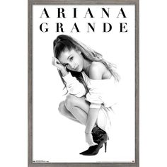 the cover of ariana grandee's album, which features a black and white photo