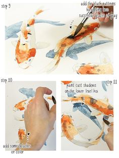 step by step instructions on how to paint a koi fish