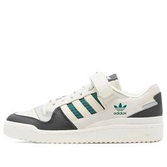 adidas Forum 84 Low 'Off White Green' HQ6938 (SNKR/Cozy/Retro/Skate/Light/Unisex/Low Top/Wear-resistant) Adidas Forum, White Green, Low Top, Off White, Adidas, Sneakers, Green, How To Wear, White