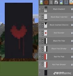 an image of a screen shot of a minecraft project with the red pixel on it