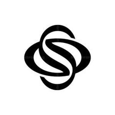 a black and white logo with the letter s