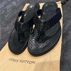 Gently Used Louis Vuitton Black Rubber Tattoo Flip Flops. Perforated In The Signature Lv Pattern. Size 39. No Damage Or Flaws. Great Condition. Very Comfortable. Lv Pattern, Shoes Louis Vuitton, Rubber Flip Flops, Used Louis Vuitton, Louis Vuitton Black, Black Tattoo, Louis Vuitton Shoes, Black Rubber, Black Tattoos