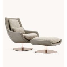 the lounge chair and ottoman is shown in grey