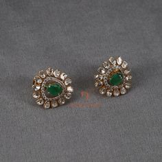 Polki Studs Earrings, Polki Studs, Diamond Necklace Indian, Cute Promise Rings, Buy Earrings Online, Rajputi Jewellery, 1 Gram Gold Jewellery, Sabyasachi Jewellery, Diamond Earrings Design