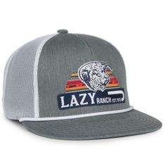 More than a brand....We are Lazy J Ranch Wear. Function...Comfort...Style. The Lazy J Ranch Wear Unisex Adult Aztec Trucker Cap features a 5-panel, high-profile crown. A trendy flat visor with rounded edges and visor cord completes the look. 5 panel high profile crown to sport your all time favorite logo Structured two tone twill front panels to keep it's shape Breathable mesh back panels to keep you cool Trendy flat visor with rounded edges and visor cord Adjustable single row snap closure for Six-panel Snapback Hat With Custom Logo For Outdoor, Adjustable Six-panel Hat With Logo Print, Casual 5-panel Trucker Hat With Custom Logo, Casual Snapback Hat With Custom Logo, Sporty 5-panel Trucker Hat With Embroidered Logo, Sports Trucker Hat With Embroidered Logo 5-panel, Trendy Flats, Ranch Wear, Logo Embroidered