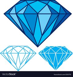 three blue diamonds on white background, each with different shapes and sizes to choose from